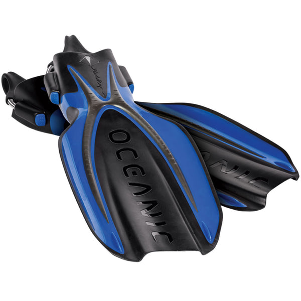 Used Oceanic Manta Ray Scuba Dive Fins-Regular-Oc Blue / Black - M:9-11 W:10-12 - DIPNDIVE