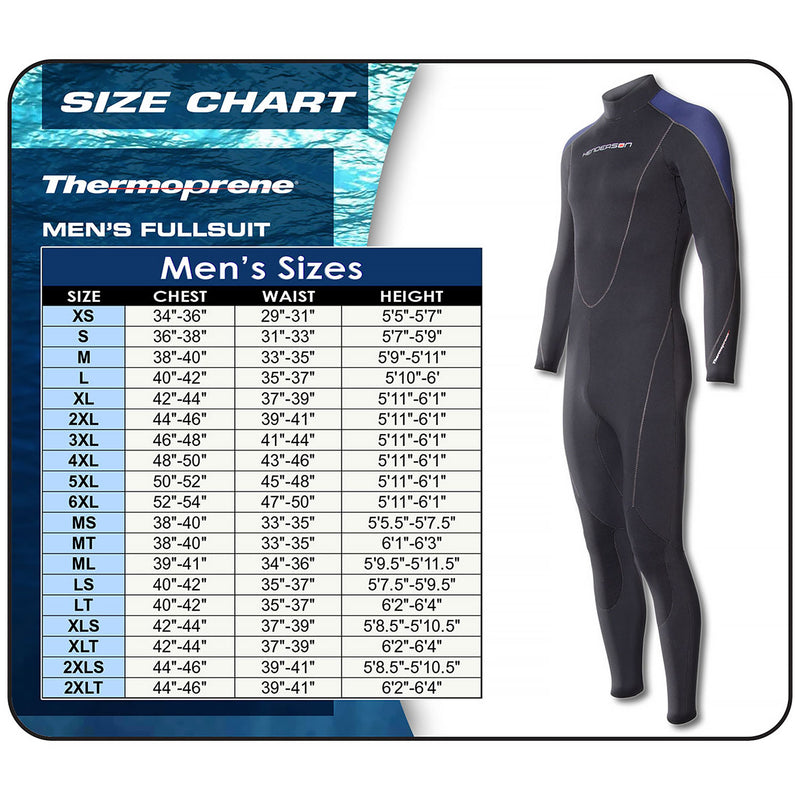 Open Box Henderson Man Thermoprene Jumpsuit (Back Zip) 5mm Scuba Wetsuit - Black / Blue - Medium - DIPNDIVE