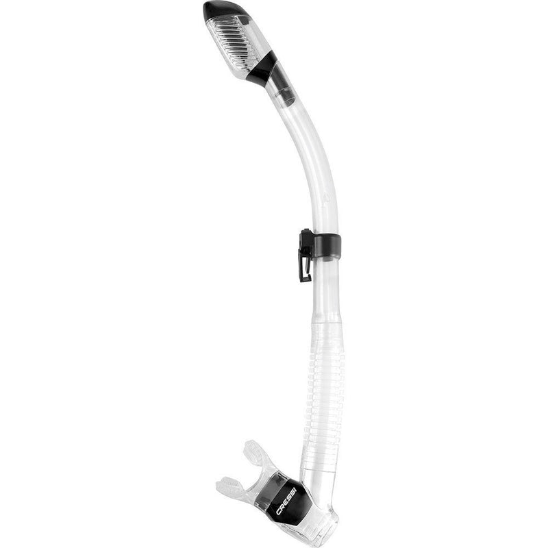 Open Box Cressi Supernova Dry Adult Size Snorkel-Silver / Black - DIPNDIVE