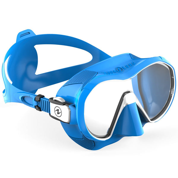 Open Box Aqua Lung Plazma Frameless Panoramic Diving Mask - Blue/White - DIPNDIVE