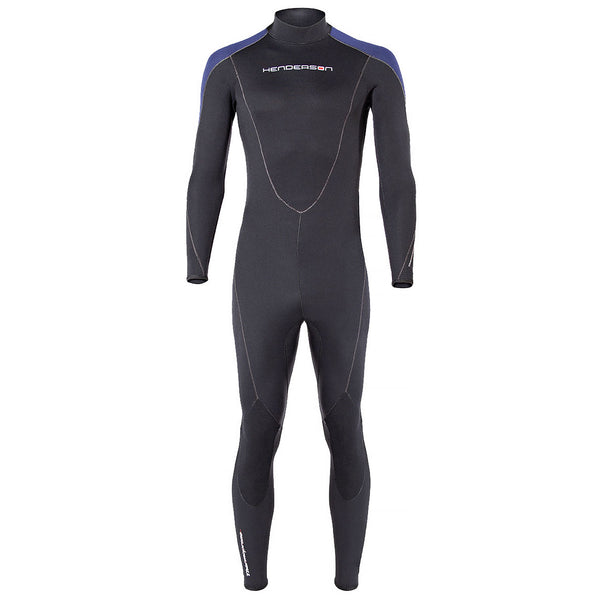 Open Box Henderson Man Thermoprene Jumpsuit (Back Zip) 5mm Scuba Wetsuit - Black / Blue - Medium - DIPNDIVE