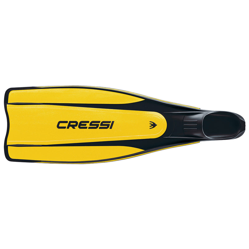 Used Cressi Pro Star Full Foot Fins - Yellow, Size: 45-46 - DIPNDIVE