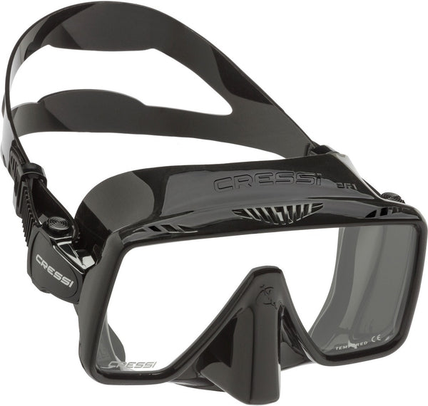 Open Box Cressi SF1 Squared Frameless Dive Mask - Black - DIPNDIVE