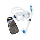 Open Box Cressi Marea Coloram Dry Mask and Supernova Dry Snorkel - Clear/Blue - DIPNDIVE