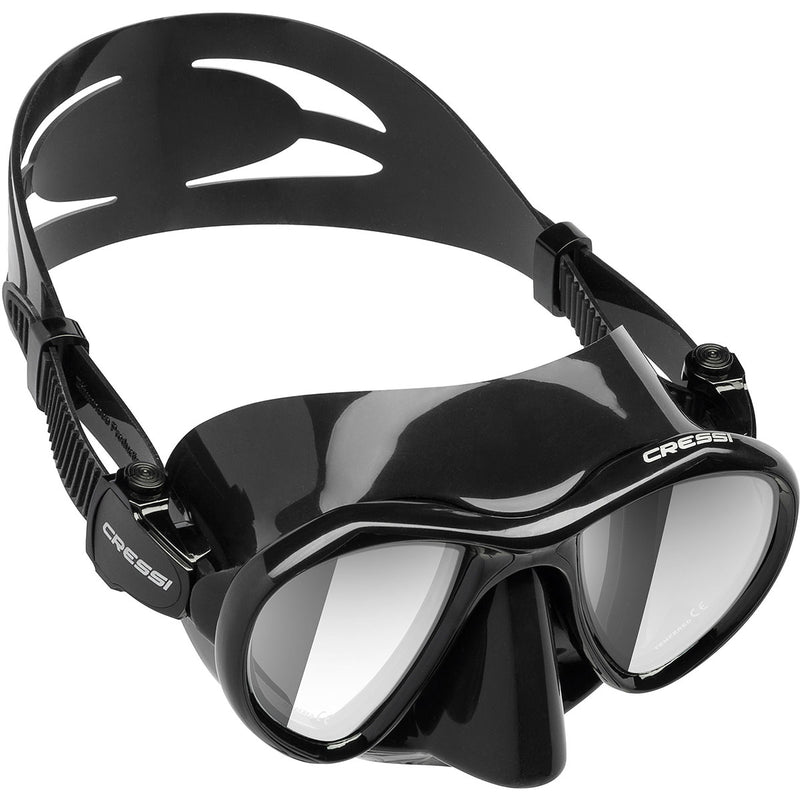Used Cressi Metis Spearfishing Dive Mask - Black / Black Mirror Lens - DIPNDIVE