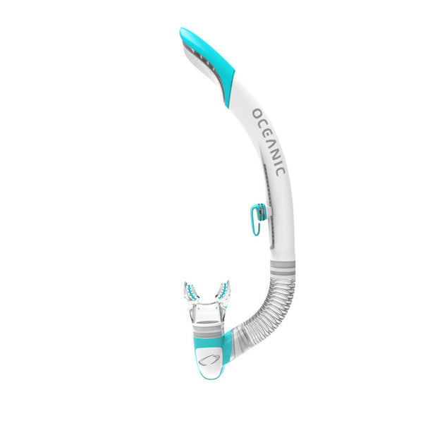 Open Box Oceanic Ultra SD Diving Snorkel - White / Sea Blue - DIPNDIVE