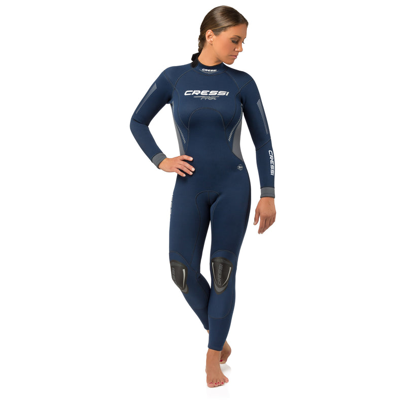 Open Box Cressi 3mm Ladys Fast Full Wetsuit Back-Zip, Size: X-Small - DIPNDIVE