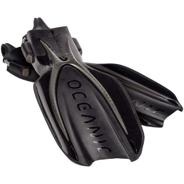 Used Oceanic Manta Ray Scuba Dive Fins-Regular-Titanium / Black -Size: 10-12 / 44-46 - DIPNDIVE