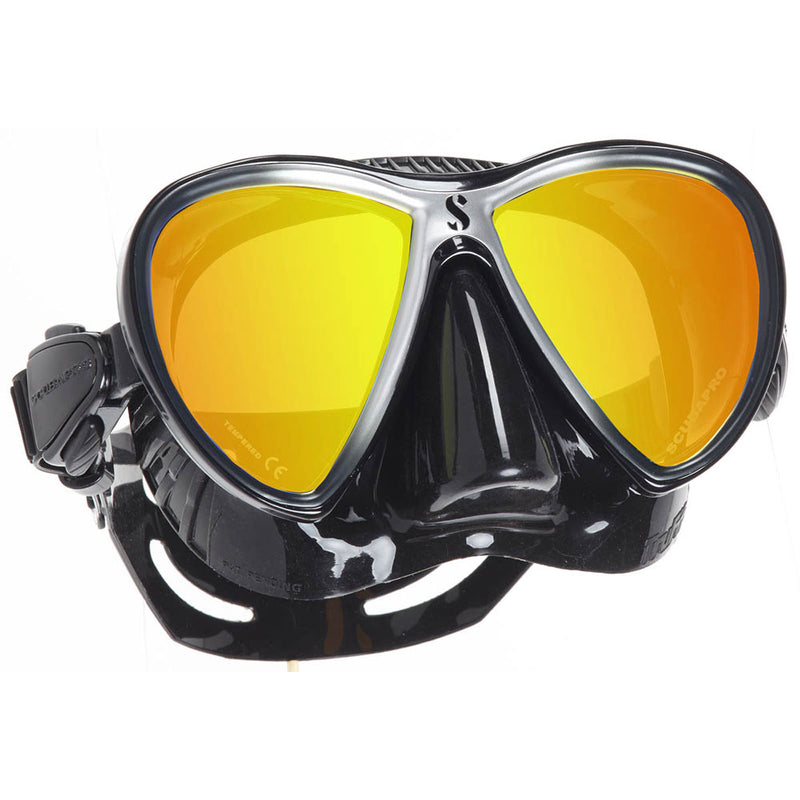 Used ScubaPro Synergy Trufit Mirrored Twin Lens Mask (Black/Silver) - DIPNDIVE
