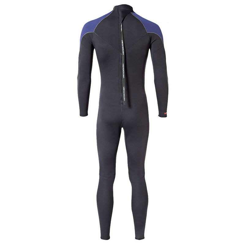 Open Box Henderson Man Thermoprene Jumpsuit (Back Zip) 5mm Scuba Wetsuit - Black / Blue - Medium - DIPNDIVE