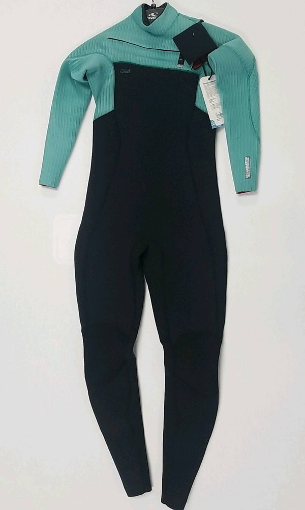 Open Box O'Neill 3/2mm Womens Blueprint Chest Zip Full Wetsuit-Black/Bristol-6-US - DIPNDIVE