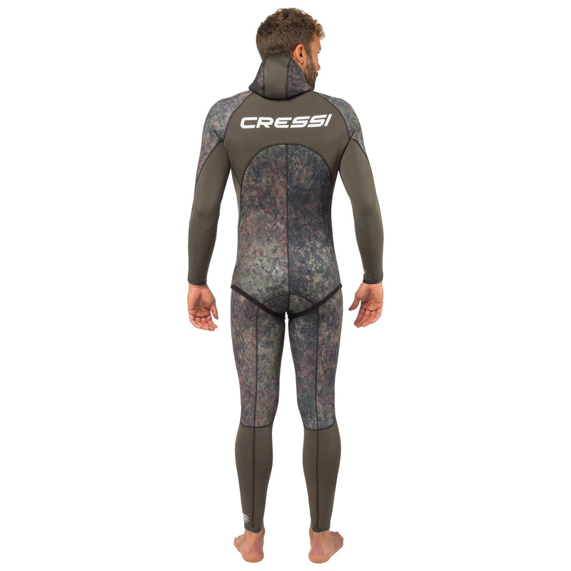 Open Box Cressi 5mm Mens Seppia 2-piece Freediving Wetsuit - Camo Grey - Large/4 - DIPNDIVE