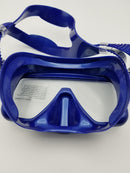 Used Cressi SF1 Squared Frameless Dive Mask - Blue Metal - DIPNDIVE