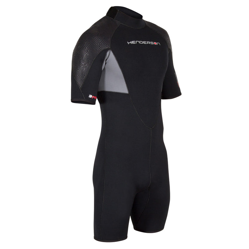 Used Henderson 3mm Mens Thermoprene Pro Back Zip Shorty Wetsuit - Black - XX-Large - DIPNDIVE