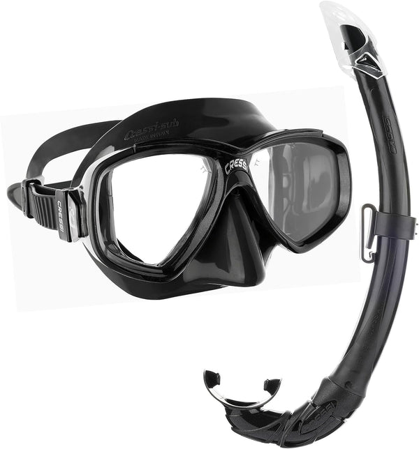 Open Box Cressi Perla Mask Mexico Snorkel Combo - Black/Black - DIPNDIVE