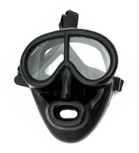 Full Face Black Rubber Dive Mask - Scuba Mask - DIPNDIVE