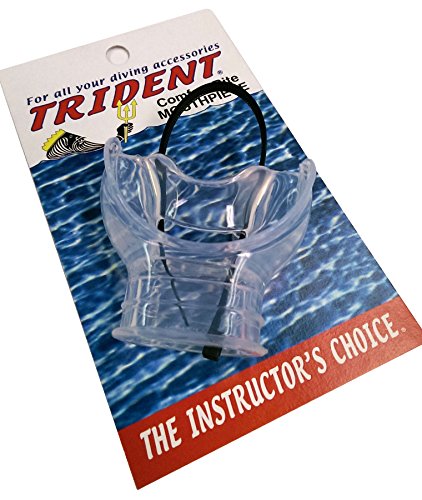 Open Box Trident Comfort Bite Mouth Piece with Roof of Mouth Bridge and Rolled Edges (Clear) - DIPNDIVE