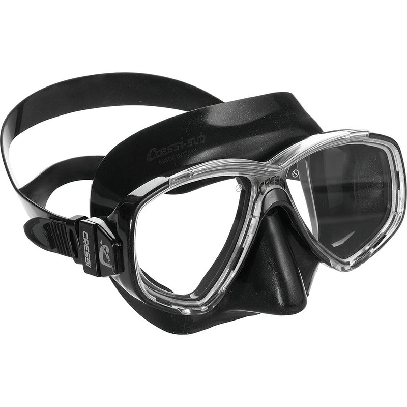 Open Box Cressi Perla Adult Size Snorkeling Mask - Black / Black - DIPNDIVE