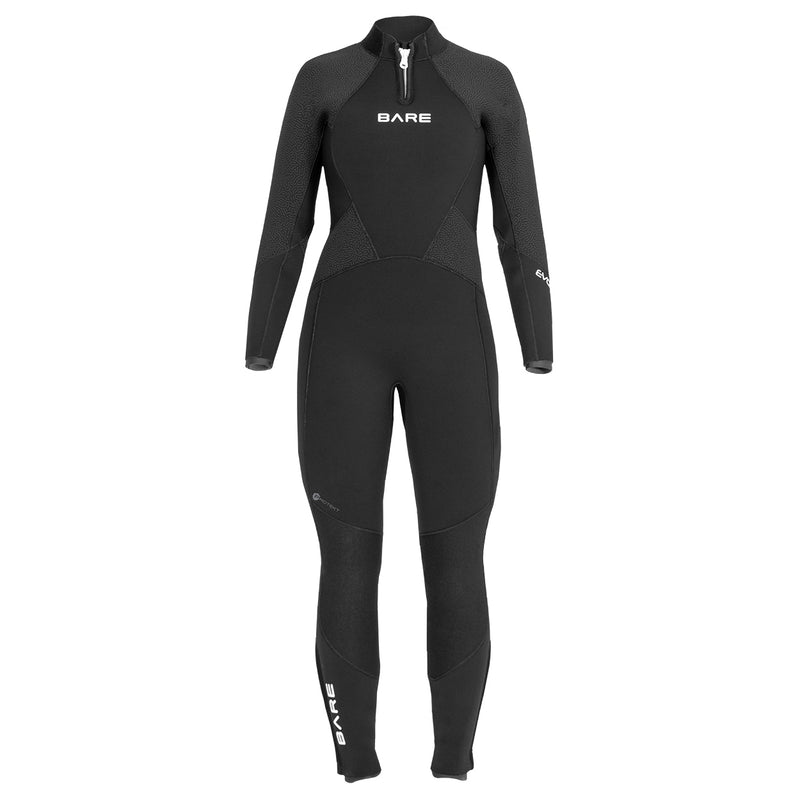 Open Box Bare 5mm Womens Evoke Full Wetsuit - 2021 - Black - 08 - DIPNDIVE