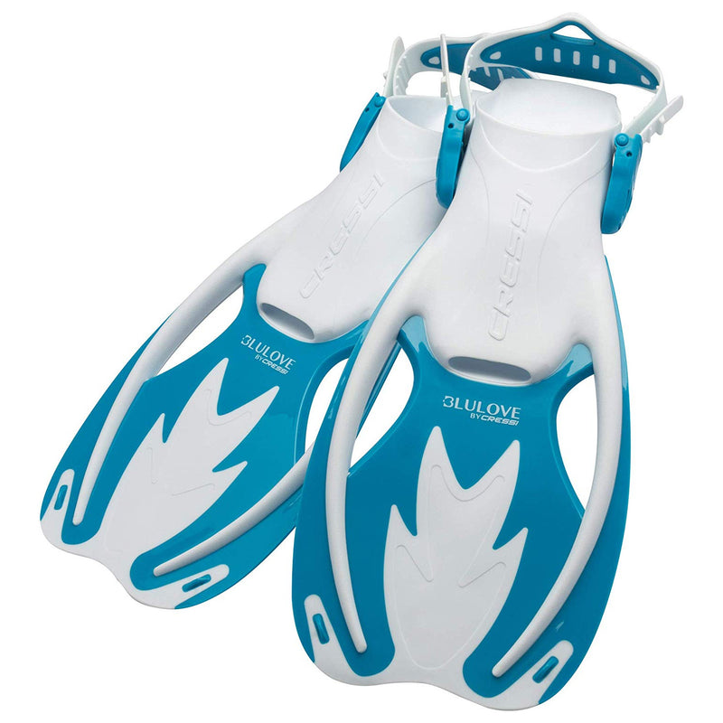 Open Box Cressi Rocks Kid Fins - White / Blue - Large/X-Large - DIPNDIVE