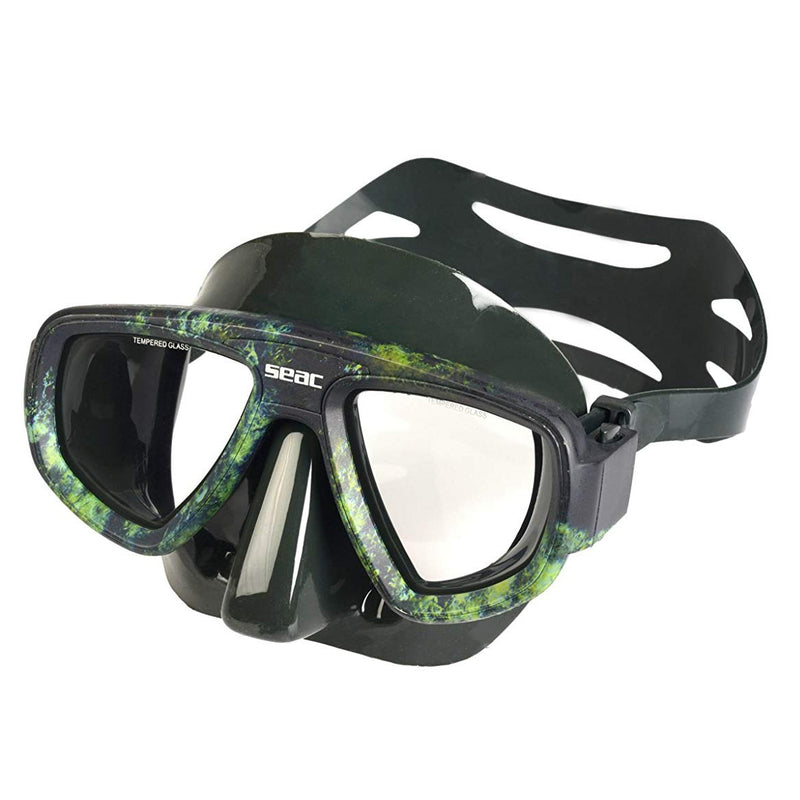 Used Seac One Dive Mask - Green / Camo - DIPNDIVE