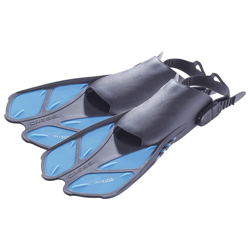 Used Cressi Bonete Open Heel Snorkeling Fins-Aquamarine, Size: Small/Medium - DIPNDIVE