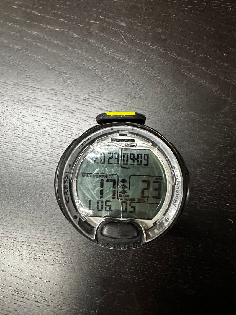 Used Cressi Leonardo Dive Computer Watch -Black / Yellow - DIPNDIVE