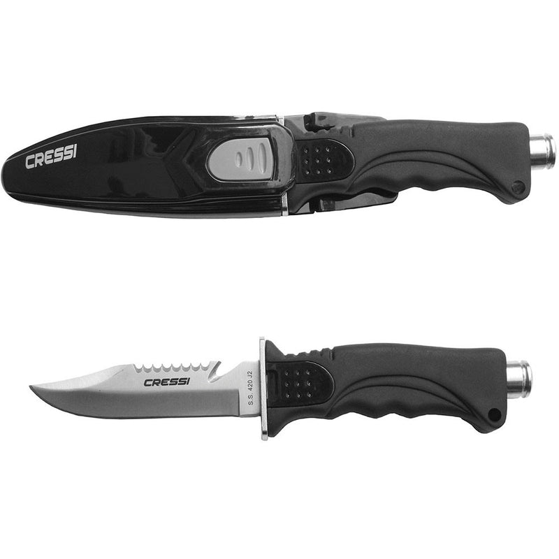 Used Cressi Skorpion Dive Knife-Black - DIPNDIVE