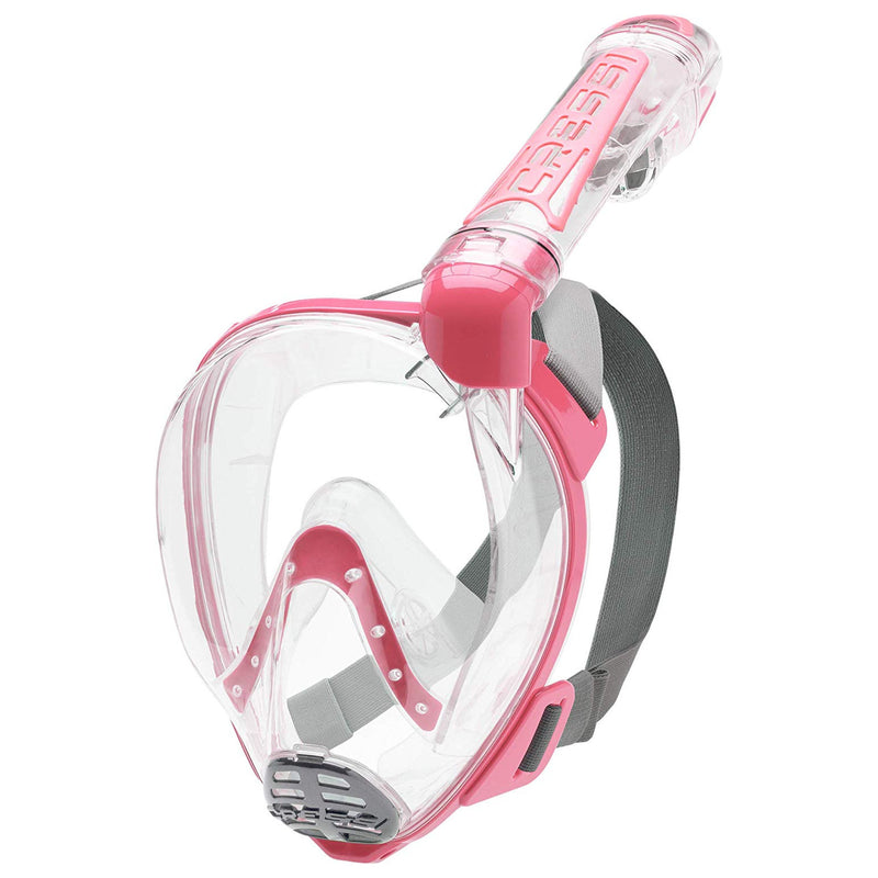 Open Box Cressi Duke Dry Full Face Mask, Clear/Pink, Size: Small/Medium - DIPNDIVE