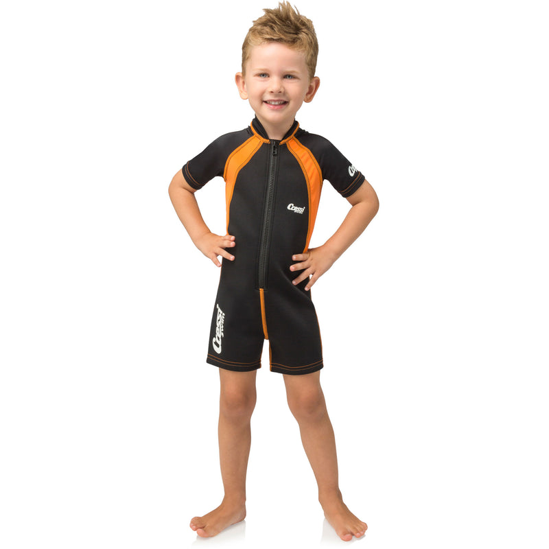 Open Box Cressi Shorty Kids Swim Wetsuit-Orange-XXLG - DIPNDIVE