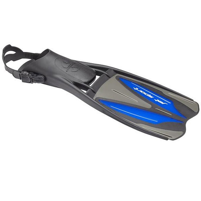 Used ScubaPro Jet Sport Fins- Open Heel - Black Blue - X-Small / US M:4-5 / W:5-6 - DIPNDIVE