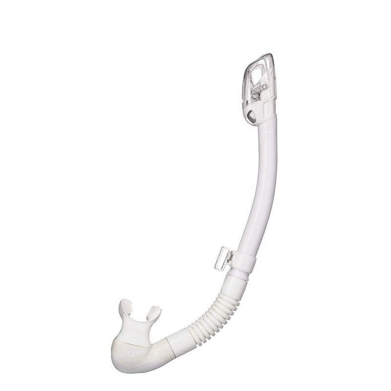 Used Tusa Hyperdry Elite II Dry Snorkel - White Silicone/White Pipe - DIPNDIVE