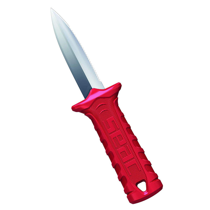 Open Box Seac Samurai Tactical Dive Knife for Scuba Diving, Snorkeling and Water Sports - Red - DIPNDIVE