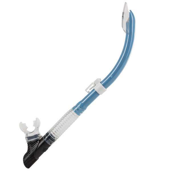 Open Box IST Semi-Dry Soft-Flex Silicone Tube Snorkel - Clear / Pebble Blue - DIPNDIVE