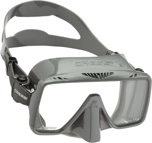 Open Box Cressi SF1 Squared Frameless Dive Mask - Silver - DIPNDIVE