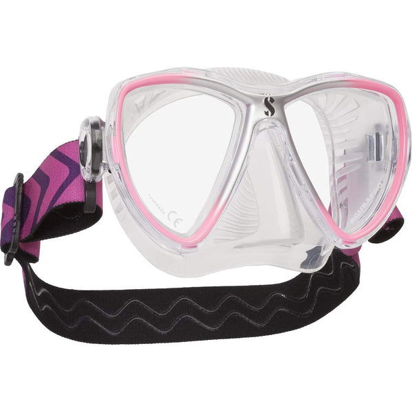 Open Box ScubaPro Synergy Mini Mask - Clear/Pink/Silver - DIPNDIVE