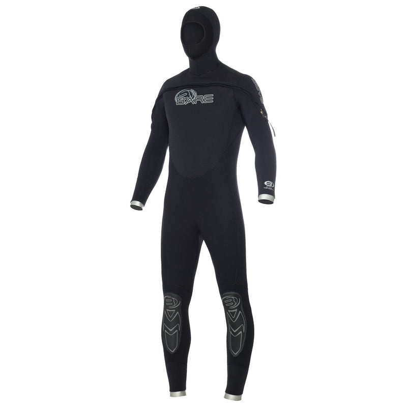 Bare 8/7 Mens Velocity Hooded Semi Dry Dive Wetsuit - DIPNDIVE