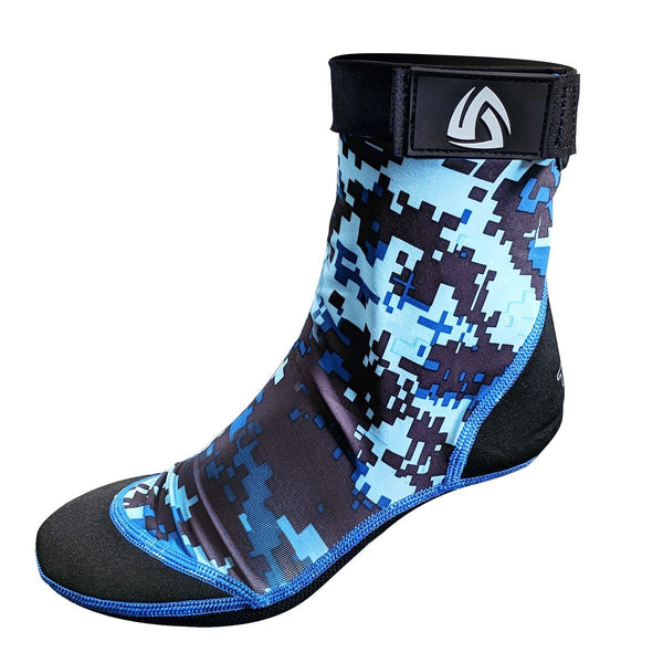 Open Box Tilos 2.5mm Sport Skin Socks (Digital Blue, M - Size 8-9) - DIPNDIVE