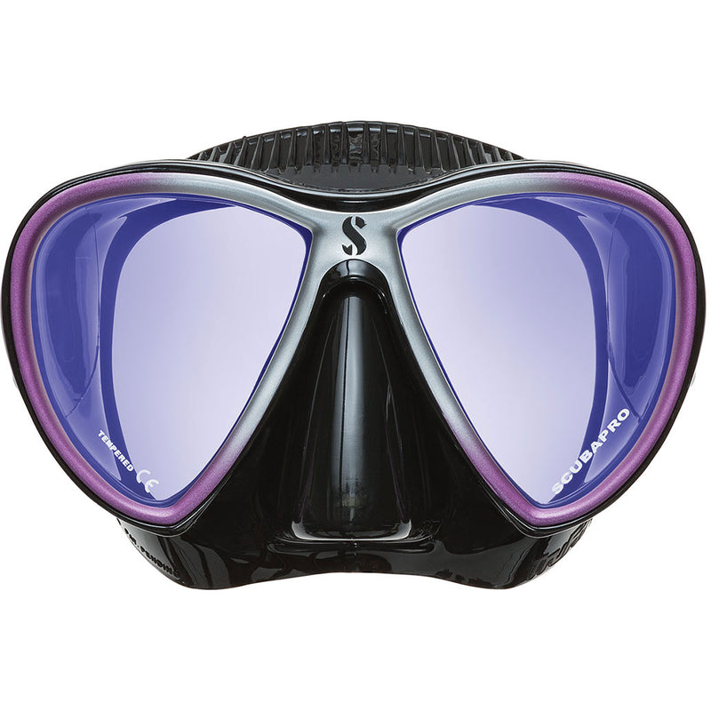 Open Box ScubaPro Synergy Trufit Mirrored Twin Lens Mask (Purple / Black) - DIPNDIVE