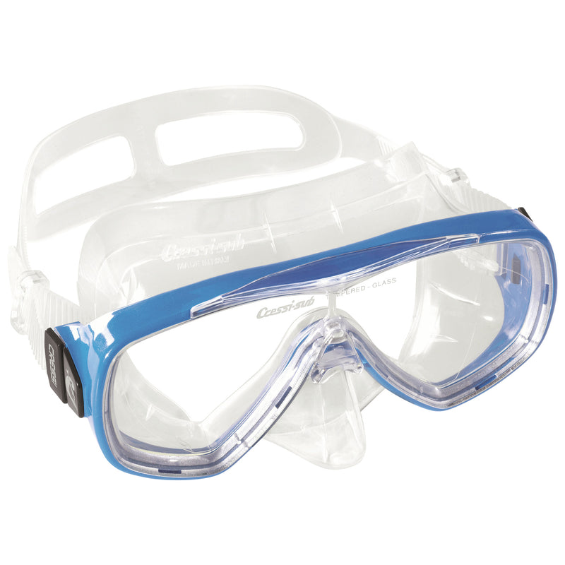 Cressi Onda Adult Size Snorkeling Mask - Blue / Clear - DIPNDIVE