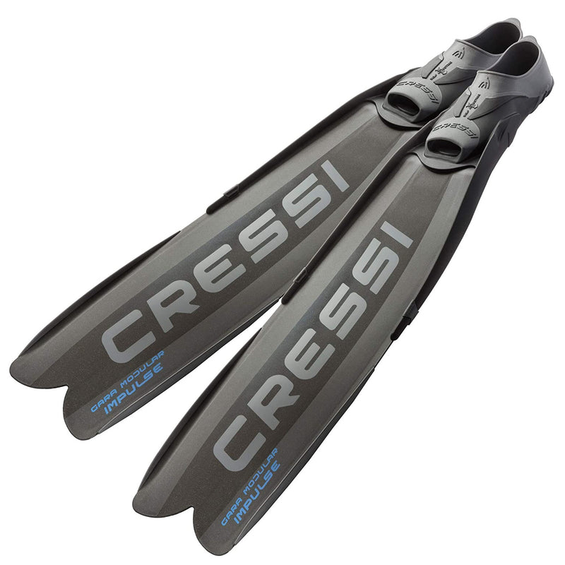 Used Cressi Gara Modular Impulse Fins for Freediving - Black, Size: 42/43 - DIPNDIVE