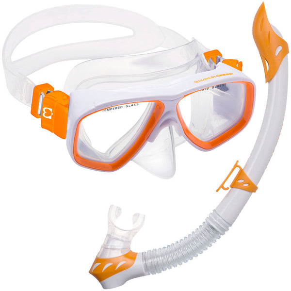 Used Cressi Rocks Kids Combo Packages, White / Orange - DIPNDIVE