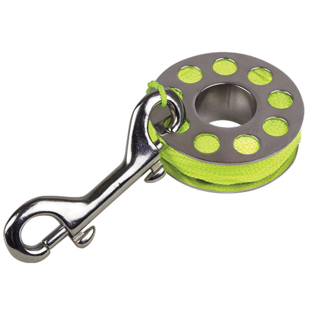 ScubaMax 75 ft Line Nylon dive reel with brass clip - DIPNDIVE