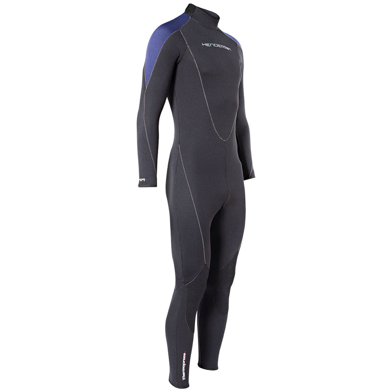 Used Henderson Man 3mm Thermoprene Jumpsuit (Back Zip)Scuba Diving Wetsuit -Black/Blue- Large - DIPNDIVE