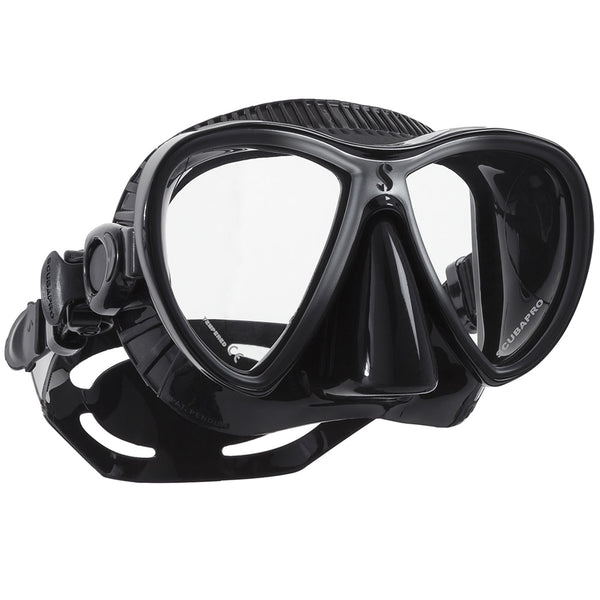 Open Box ScubaPro Synergy Trufit Twin Lens Dive Mask - Black/Silver/Black Skirt - DIPNDIVE