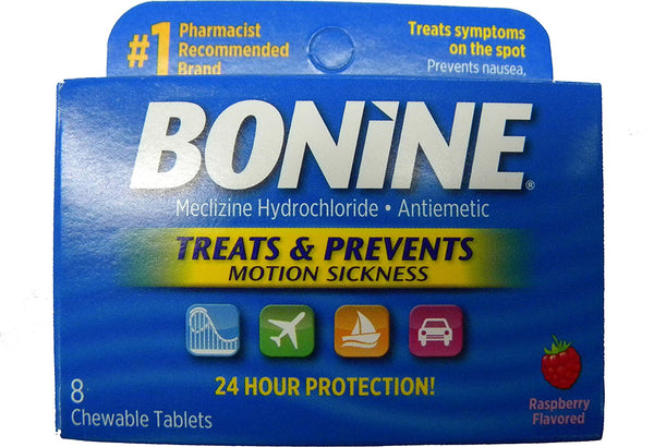 Trident Bonine Motion Sickness Prevention Chewable Tablets 8 Per Box - DIPNDIVE