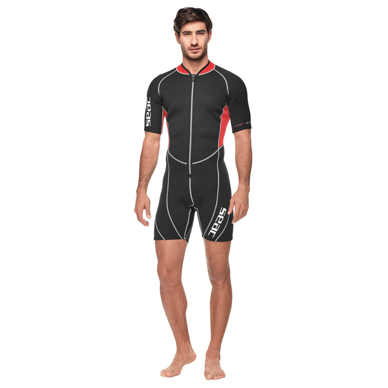 Seac 2.5mm Mens Ciao Shorty High Stretch Comfortable Neoprene Short Wetsuit, Size: Medium (Open box) - DIPNDIVE