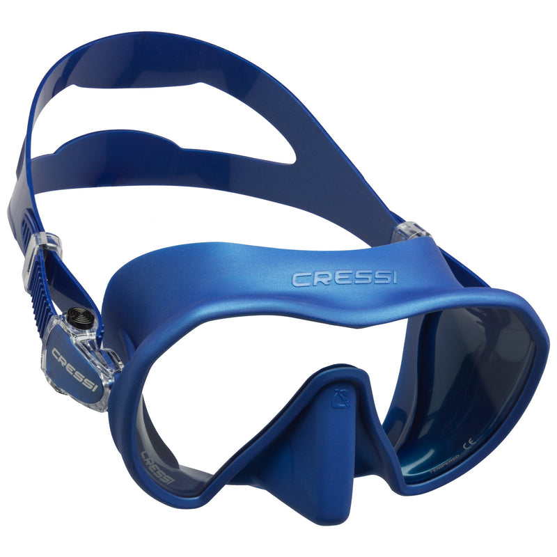 Open Box Cressi Z1 Adult Frameless Scuba Diving Mask - Blue/Blue - DIPNDIVE