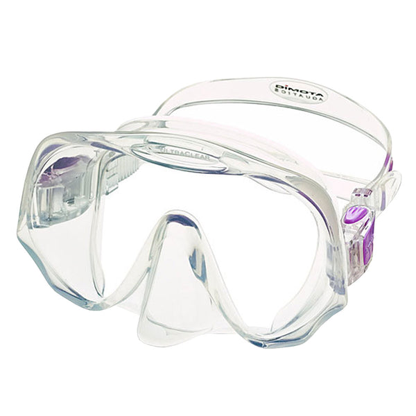 Used Atomic Aquatics Frameless Dive Mask -Clear / Purple-MD - DIPNDIVE