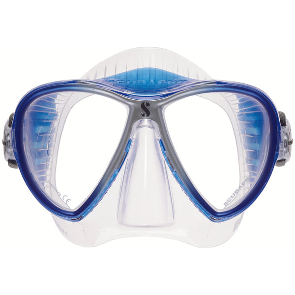 Open Box ScubaPro Synergy 2 Twin Scuba Diving Mask, Clear / Blue - DIPNDIVE